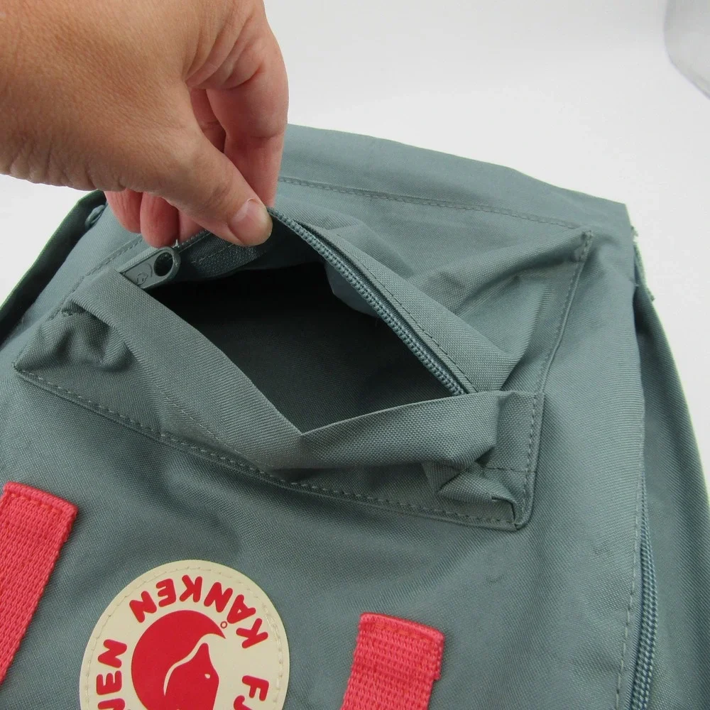 Fjallraven Kanken Classic Backpack Frost Green Peach Pink 23510 School Bag